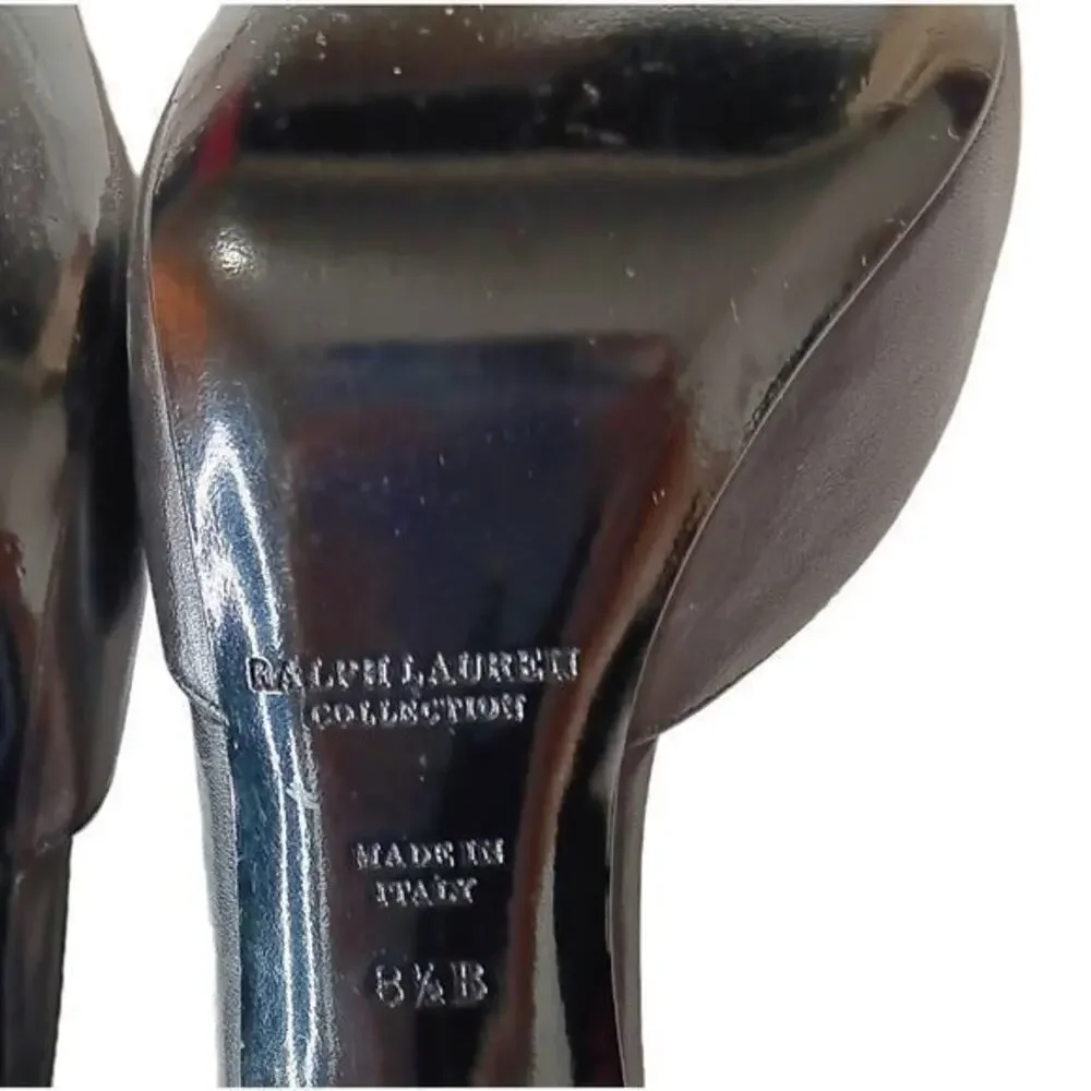 RALPH LAUREN COLLECTION‎ Purple Label Shoes Heels Pumps D'Orsay Size 8.5 Black
